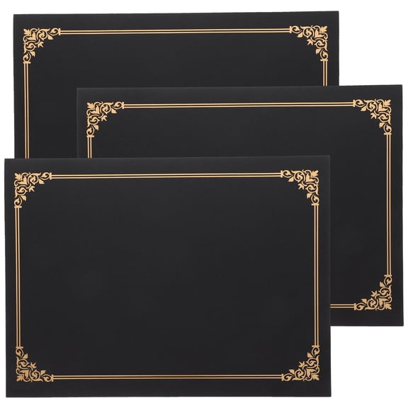 CATIEBYE 3-Pack Black Diploma Holders Certificate Protectors for Awards and Documents, Paper Covers