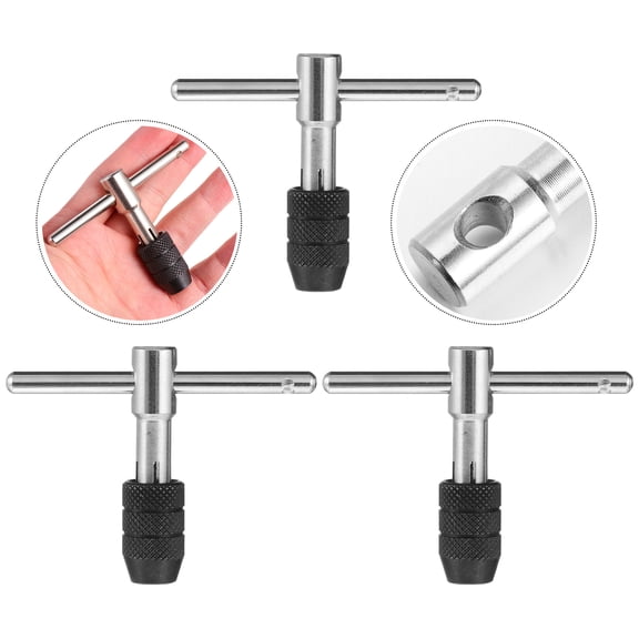 CATIEBYE 3-Piece T Handle Tap Wrench Set with Assorted Colors, Threading Tools for Precision Metalworking