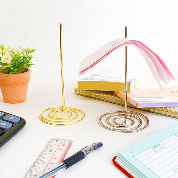 CATIEBYE 3Pcs Note Holder 14.5x7.5in Metal Silver for Office Organizer Holding Memo Receipts Checks