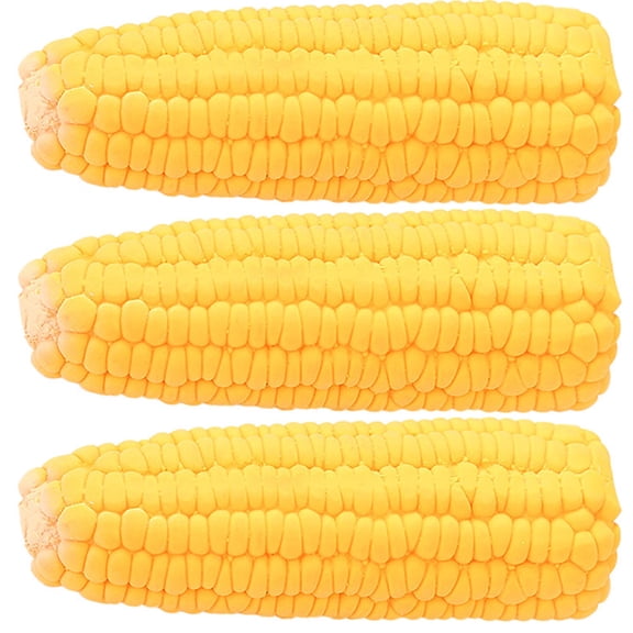 CATIEBYE 3Pcs Latex Dog Chew Toy Puppy Teeth Cleaning Toy Yellow for Outdoor Play