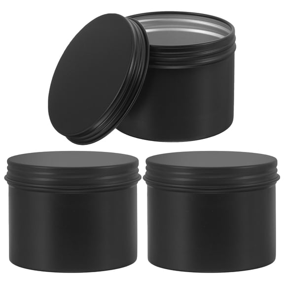 CATIEBYE 3Pcs Aluminum Storage Tins Black Multi Use Box for Soap Earphone and Makeup Supplies