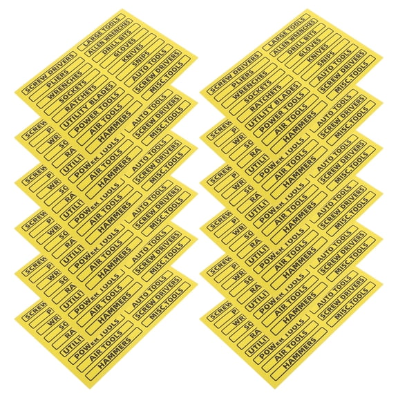 CATIEBYE 40Pcs Tool Box Label Stickers Yellow Retro Style for Fast Identification in Home Workshops