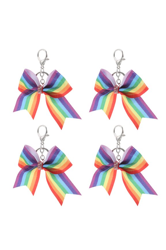 4Pcs Lightweight Bowknot Keychain with Durable Cloth and Metal for Car and Bag