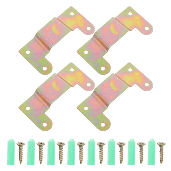 CATIEBYE 4Pcs Heavy Duty Golden Steel Wall Mount Fan Bracket with Screws for Secure Indoor Outdoor Use