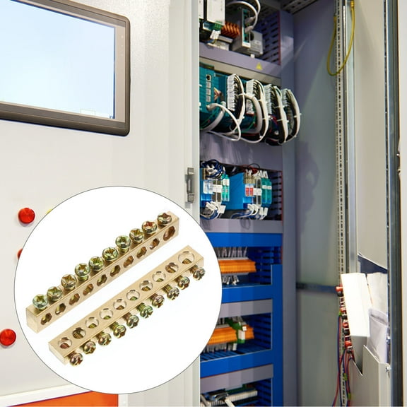 CATIEBYE 4Pcs High Strength Copper Grounding Bars with Screw Terminal Connector for Electrical Distribution