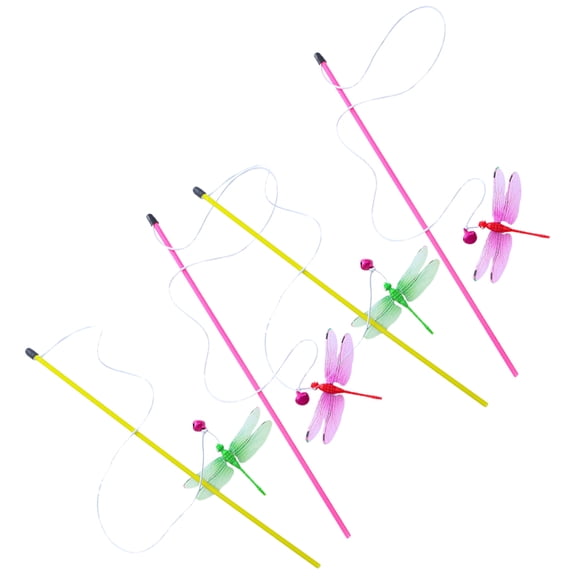 CATIEBYE Plastic Cat Teaser Assorted Color for Indoor Pet Fun and Interaction 4Pcs