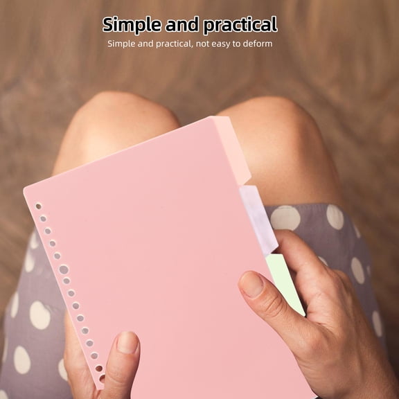 CATIEBYE 4Pcs Pink Folder Dividers with Pockets Versatile Multi Folder Organizer for School
