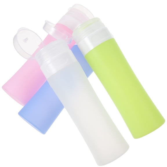 CATIEBYE 4Pcs Portable Emulsion Bottle Set Durable Assorted Colors Refillable Liquid Dispenser for Travel Use