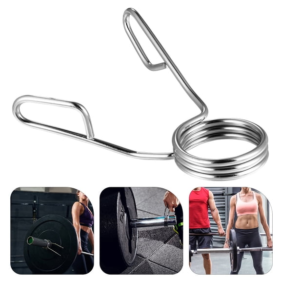 CATIEBYE 4Pcs Stainless Steel Barbell Spring Clips Durable Weight Lifting Bar Clips