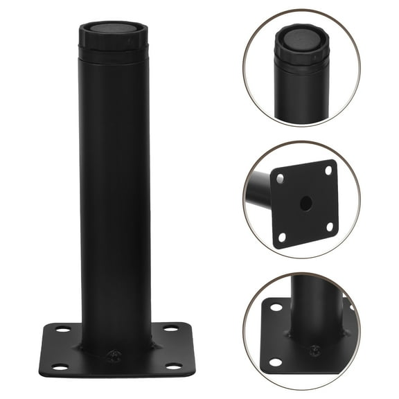 CATIEBYE 4Pcs Square Table Leg Hardware Cold Rolled Steel Black Replacement