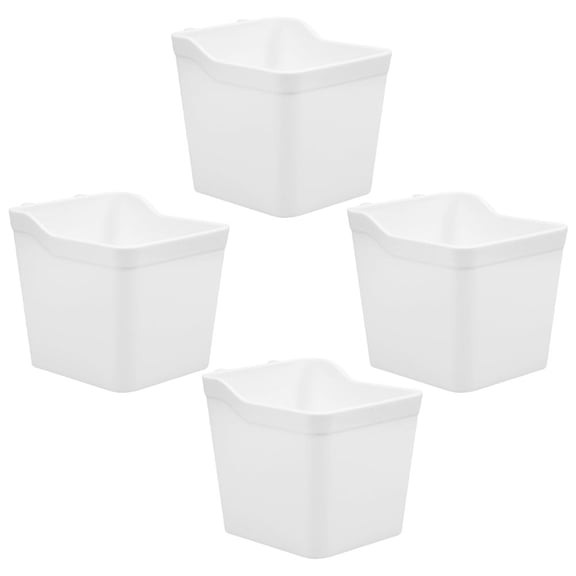 CATIEBYE 4Pcs White Multifunctional Pegboard Cups for Tools and Supplies Organization