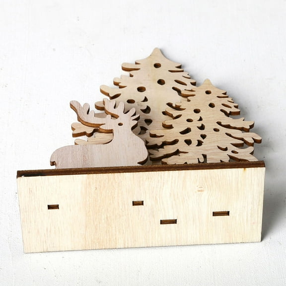 CATIEBYE Wood Craft Deer Figurine, Khaki Plastic Decorative Animal Statue, Home Decor , 1 Set