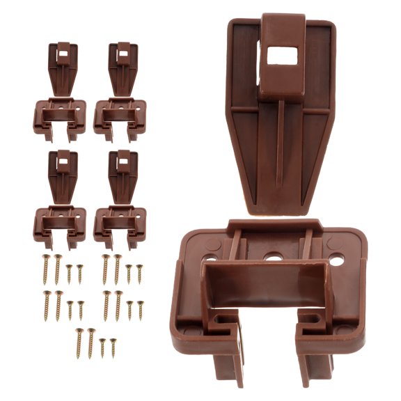CATIEBYE 5 Sets Drawer Slide Bracket For Furniture Drawer Brown Plastic Replacement Parts