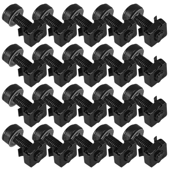 CATIEBYE 50 Sets Rack Screws For Mounting Enclosures In Server Cabinets With Black Color