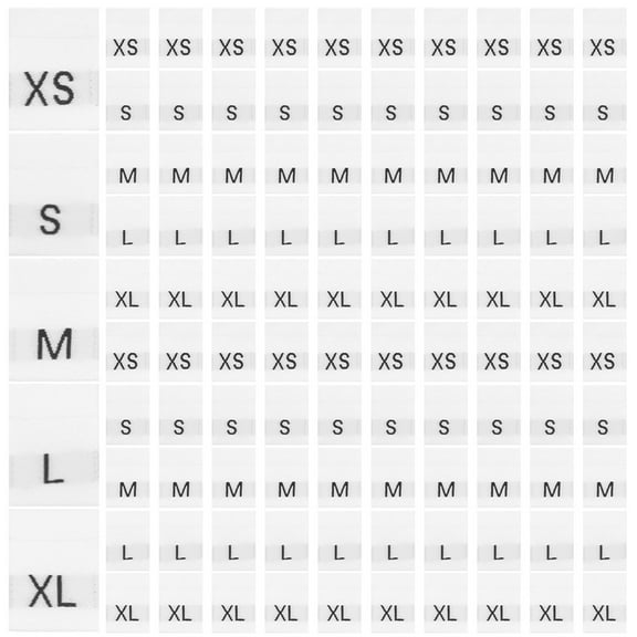 CATIEBYE 500Pcs White Rectangular Polyester Size Tags for Clothing Labels Garments Manufacturing Supplies