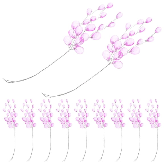 CATIEBYE 50Pcs Sturdy Aluminum and Acrylic Artificial Flower Stems Elegant Vase Decoration
