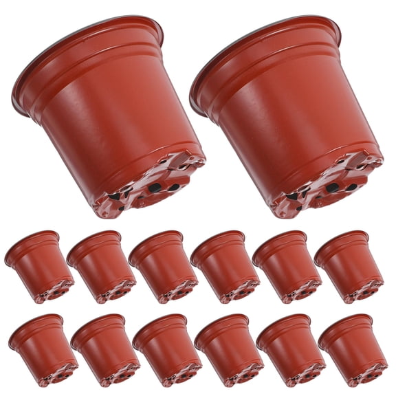 CATIEBYE 50Pcs Dark Red Plastic Basin Flower Pot Perfect for Home Gardening Decoration