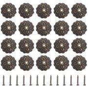 CATIEBYE 50-Pack Vintage Style Flower Metal Gasket Backplates for Drawer Knobs, Heavy Duty Hardware