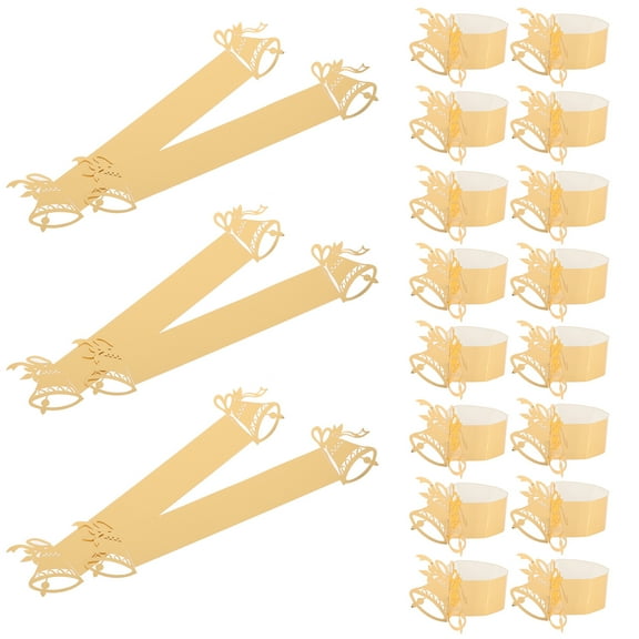 CATIEBYE Golden Bell Napkin Holders Paper 50 Pcs Elegant Table Decor for Weddings Parties and Special Events