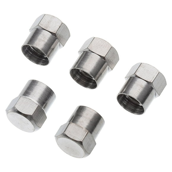 CATIEBYE Tire Valve Extenders Silver Stainless Steel 5Pcs Dustproof Waterproof for Cars Motorcycles