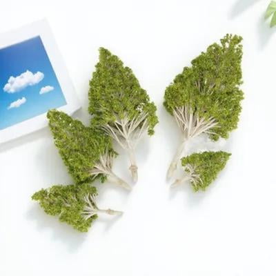 CATIEBYE 5Pcs Poplar Model Tree Decoration Light Green White Plastic Cement for House Desktop Use