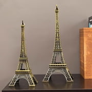 CATIEBYE Set of 5 Dark Brown Eiffel Tower Metal Figurines Unique Desk Decor for Office and Home