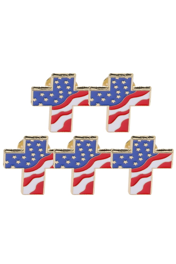 5Pcs Multi Color Usa Flag Brooch Pins Made of Durable Zinc Alloy for Party Decoration
