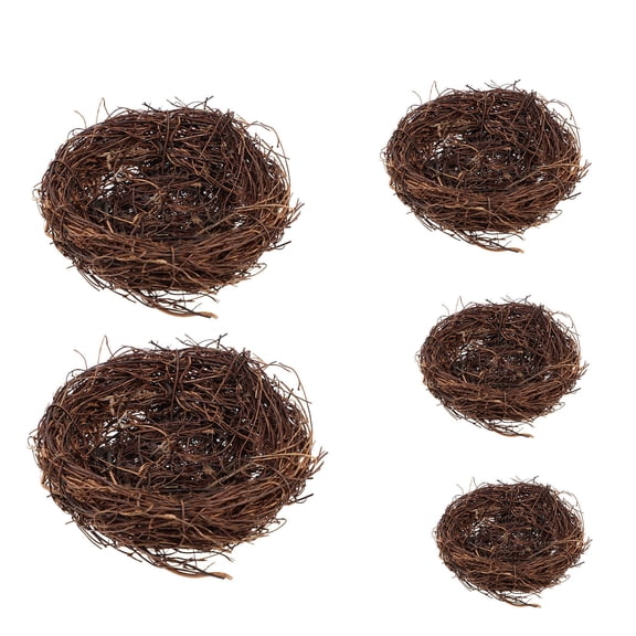 CATIEBYE 5Pcs Rattan Bird Nests Craft Coffee Decorative Easter Themed Home Decor