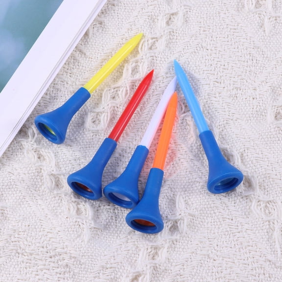 CATIEBYE 5Pcs Reusable Plastic Golf Tees for Home and Outdoor