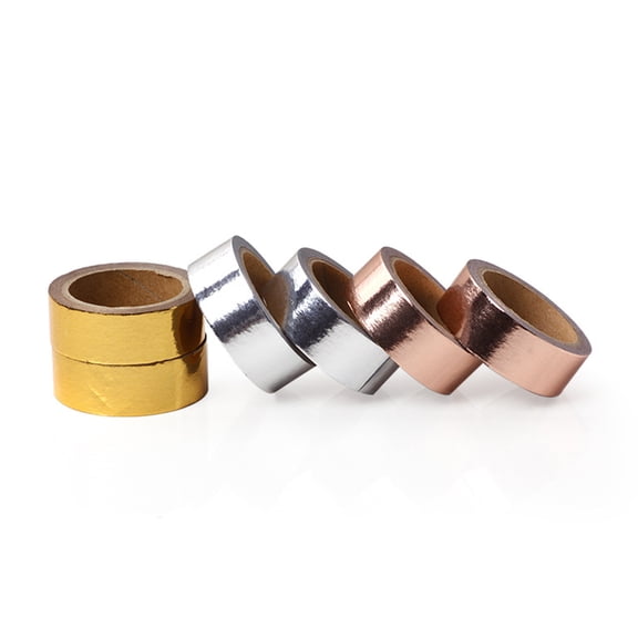 CATIEBYE 5Pcs Scrapbooking Tape Delicate Tapes Rose Gold Washi Paper for Creative Embossed Decorations