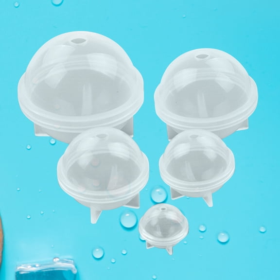 CATIEBYE 5Pcs Silicone Hemisphere Mold Round Shape Transparent for Baking Cake Cocktail Use