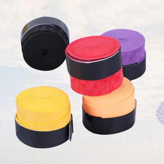 CATIEBYE 5Pcs Squash Racket Band PU Soft Anti Strap Overgrip for Racketball and Badminton Use