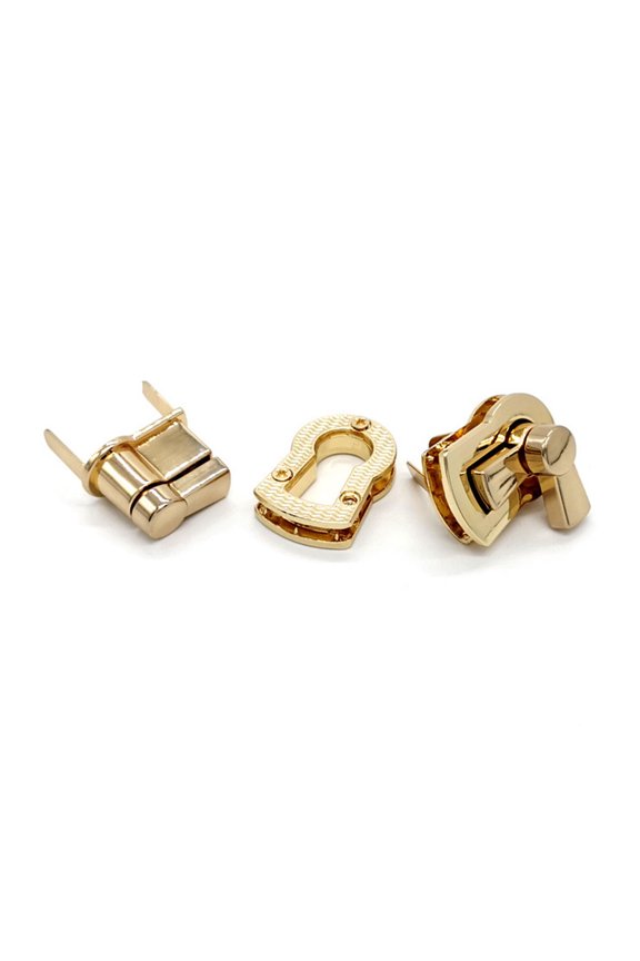 5Pcs Golden Turn Lock for Bags Zinc Alloy Durable Locking Accessory