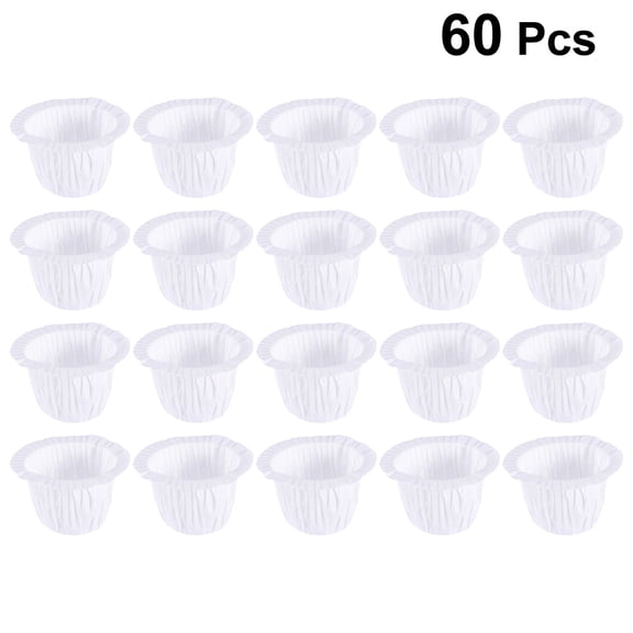 CATIEBYE 60Pcs Muffin Liners Cupcake Baking Cups White Paper Pastry Wrappers for Cakes