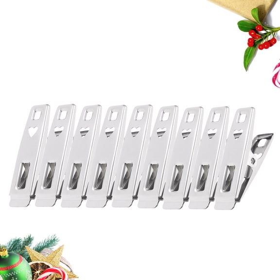 CATIEBYE 60Pcs Towel Clamps Silver Flat Duck Bill Serrated Jaws Stainless Steel Prevent Clothes from Falling