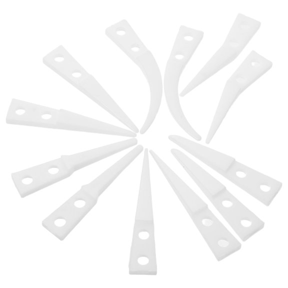 CATIEBYE White Ceramic Replacement Tweezer 6 Pairs Curved and Straight
