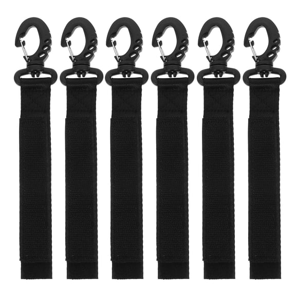 CATIEBYE 6-Pack Heavy Duty Black Marine Elastic Boat Dock Ties Hooks for Mooring