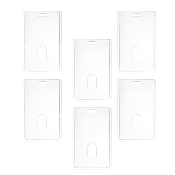 CATIEBYE Acrylic Id Holder Dustproof and Secure Transparent Card Case for Daily Use 6Pcs
