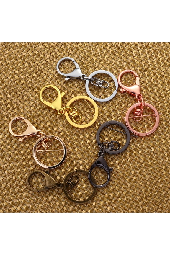 6Pcs Durable Metal Keyring with Easy Hook Design for Convenient Key Organization