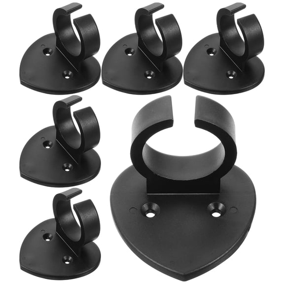 CATIEBYE 6Pcs Black Microphone Wall Holder Clips Multi Functional Mic Hook for Ktv Supplies