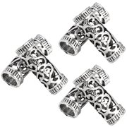 CATIEBYE Plated Silver Alloy Hair Cuffs for Decor Dreadlock Rings Easy Manipulation