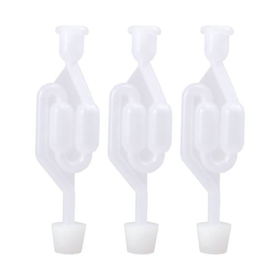 CATIEBYE 6Pcs Silicone Bottle Stopper White Airlock Valve for Wine Preservation
