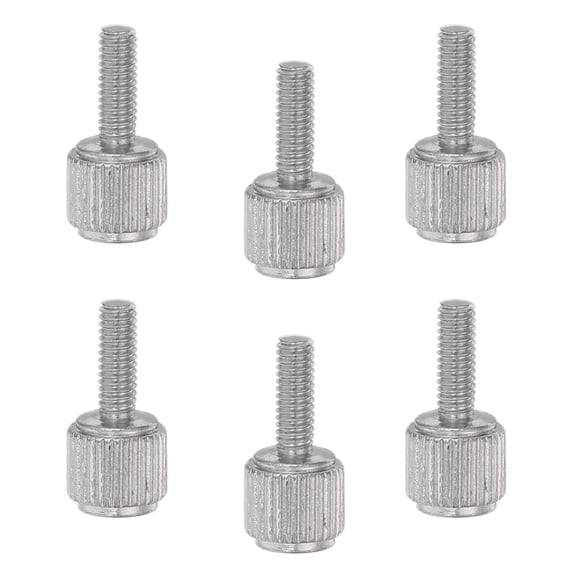 CATIEBYE 6Pcs Vernier Caliper Locking Screws Plated Silver Precision Knurled Thumb Screws for Measuring Tool Repair