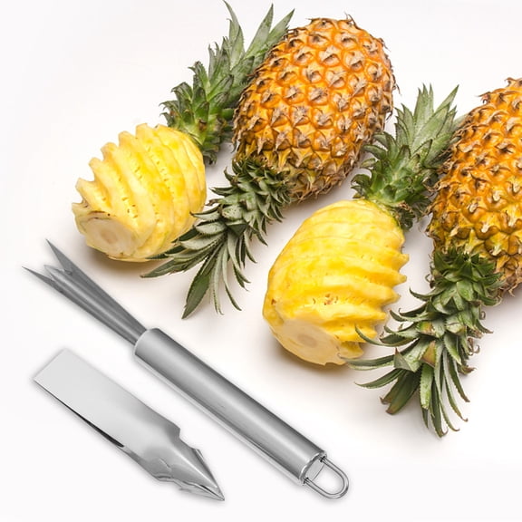 CATIEBYE 6Pcs Kitchen Pineapple Cutter Stainless Steel Paring Tool in Plated Silver