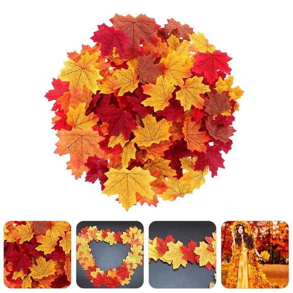 CATIEBYE 800Pcs Fake Autumn Leaves Assorted Color Fall Wedding Table Decor