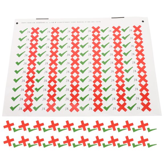 CATIEBYE 80pcs Peel and Stick Green/Red Check Mark Stickers for Marking