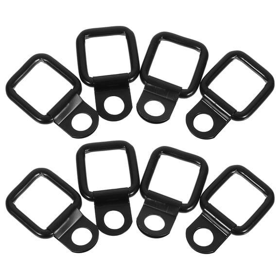 CATIEBYE 8Pcs Black Automotive Roof Hooks for Car with Durable Pull Rings for Efficient Cover Setup