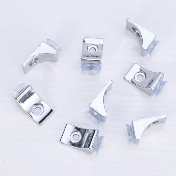 CATIEBYE 8Pcs Frame Support Bracket Zinc Alloy 2.5*0.39in for Display Cabinet Silver