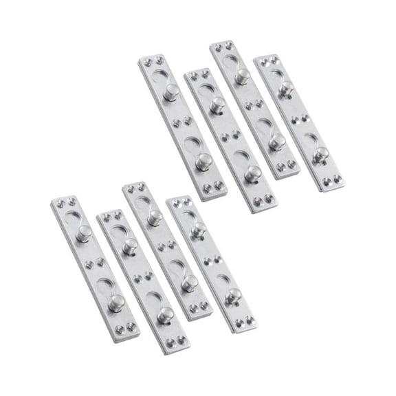 CATIEBYE 8Pcs Metal Hinge for Bed Frame Furniture Assembling Silver 11.8x1.2x1in