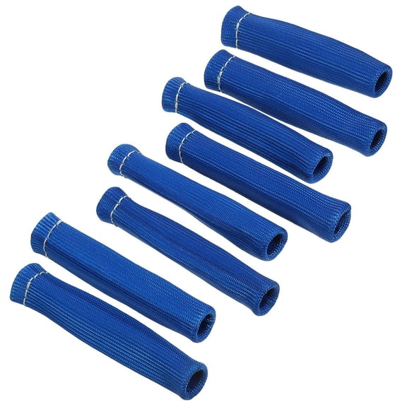 CATIEBYE 8Pcs Spark Plug Cover Heat Insulation Sleeve in 15.50X3.00X3.00cm Blue Fiber for Engine Protection